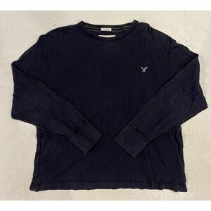 American Eagle Waffle Knit‎ Thermal Vintage Fit Mens 2XL Shirt Blue Long Sleeve